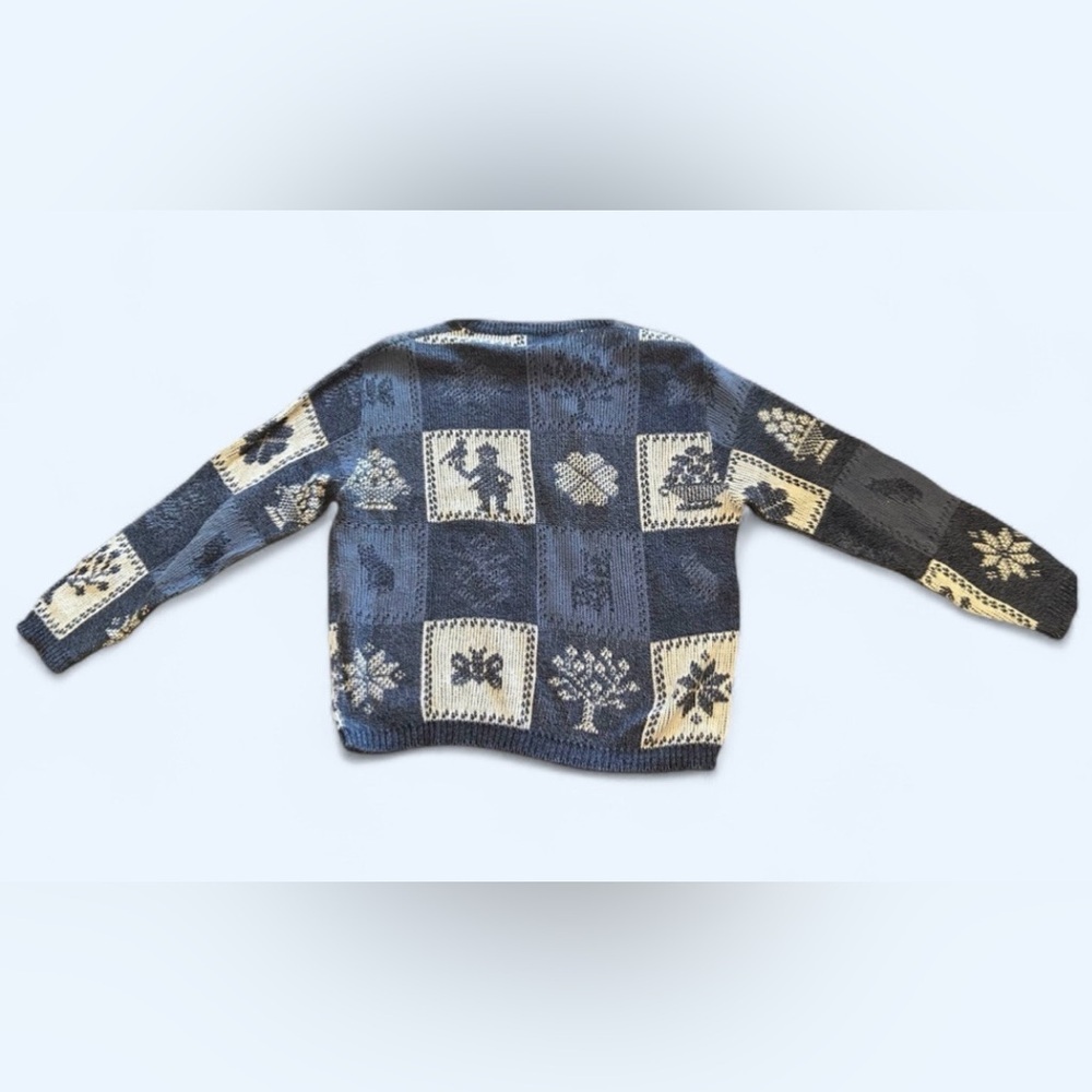 Vintage Shenandoah Patchwork Knit Sweater | Cottagecore | Size M - Picture 3 of 5